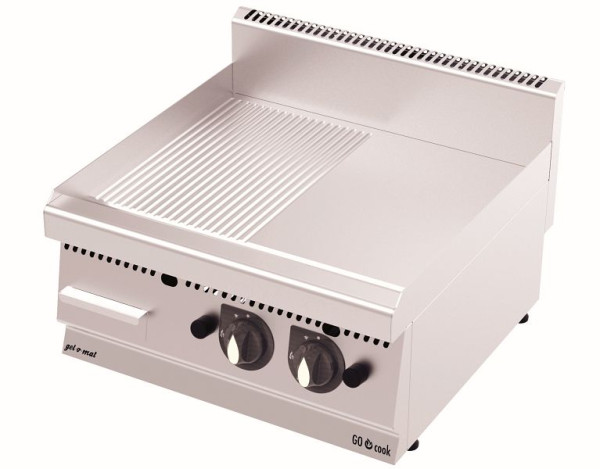Plaque à gaz gel-o-mat mi-lisse mi-rainurée, GO Cook 600, GS6060G