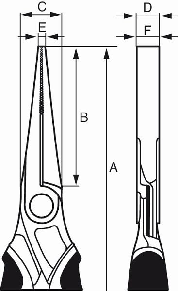 Pince à bec plat isolée Bahco jusqu'à 1000V, longueur 140mm, 2421S-140