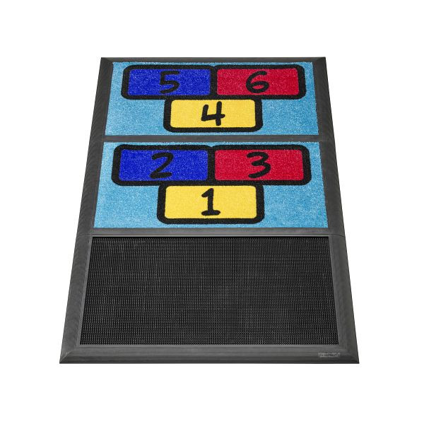 Tapis hygiéniques antidérapants Notrax Sani-Master 348, logo, 91,4 cm x 105 cm, 348S0033WH