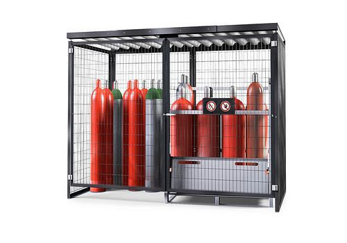 Stockage de bouteilles de gaz DENIOS GSN 2.28, gris, sans montage au sol, 256-861