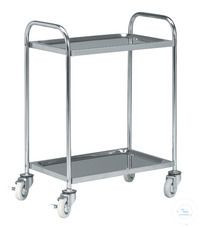 Chariot de transport en acier inoxydable Rettberg avec 4 roulettes pivotantes Ø 125 mm et 2 étagères, 107000096