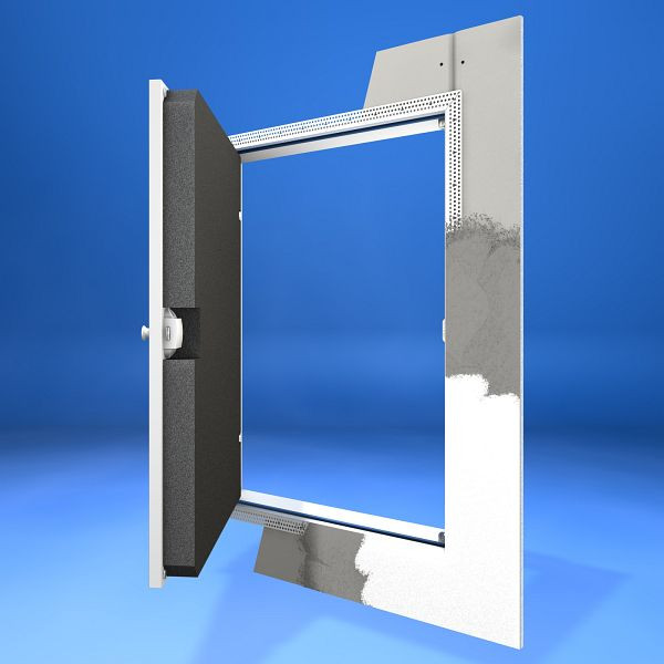 Porte jusqu'aux genoux Wellhöfer au ras du mur avec fermeture PushLock et protection thermique 3D, ouverture murale 70 x 80 cm, 502