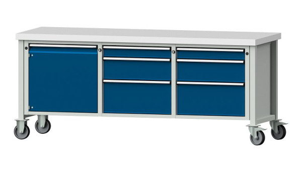 Établis ANKE Établi en caisson, modèle 125 V, 2000 x 700 x 850 mm, RAL 7035/5010, KSP 50 mm, 306.066