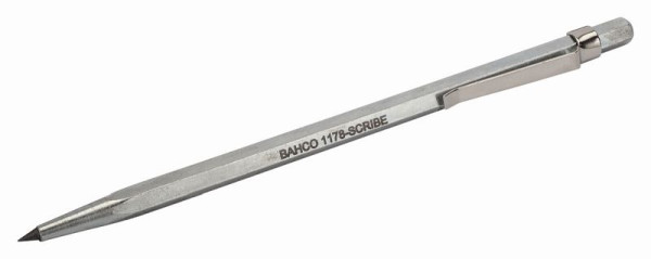 Pointe à tracer Bahco, avec clip, pointe au carbure, 150 mm, Ø 2,5 mm, 1178-SCRIBE