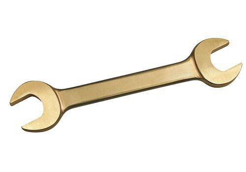 Clé à fourche double DENIOS, 24 x 27 mm, bronze spécial, anti-étincelles, pour zones Ex, 250-315