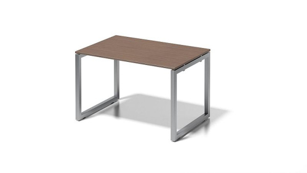 Bureau Bisley Cito, structure en O hauteur fixe 730 mm, H 19 x L 1200 x P 800 mm, noyer/argent, DOF1208WN355
