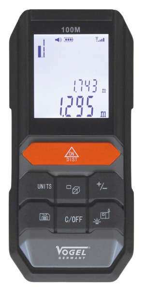 Télémètre laser Vogel Germany, plage de mesure : 0,05 - 100 m, lecture : 0,001 m, tolérance d'erreur max. : 5 mm, 140134