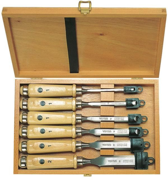 Ulmia set de 6 ciseaux (164), en coffret bois, 103.563