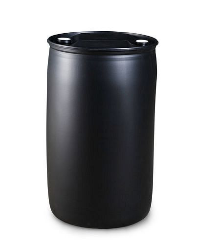 Fût à bonde en plastique DENIOS, 220 l, raccord à vis de bonde 2'' grossier et 2'' TriSure, EX, 266-142