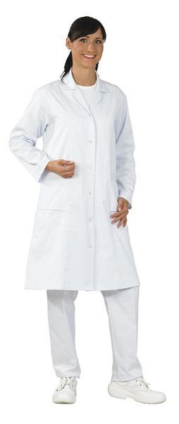 Manteau de travail femme Planam tissu mixte manches longues, blanc pur, taille 46, 1602046