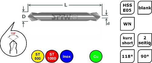 SPPW Duo-Mag HSS-E05 90° WN L : 90 - Ø16.0x4.0, 1249001600