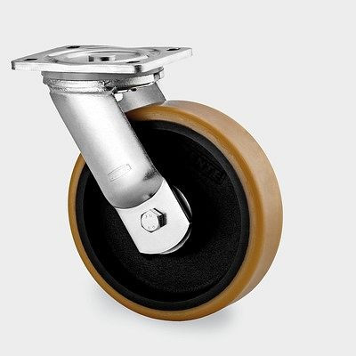 Roulette pivotante TENTE-ROLLEN, roue Ø 160 mm, capacité de charge 750 kg, hauteur hors tout 205 mm, A 92 Shore, 9680FTP160P63