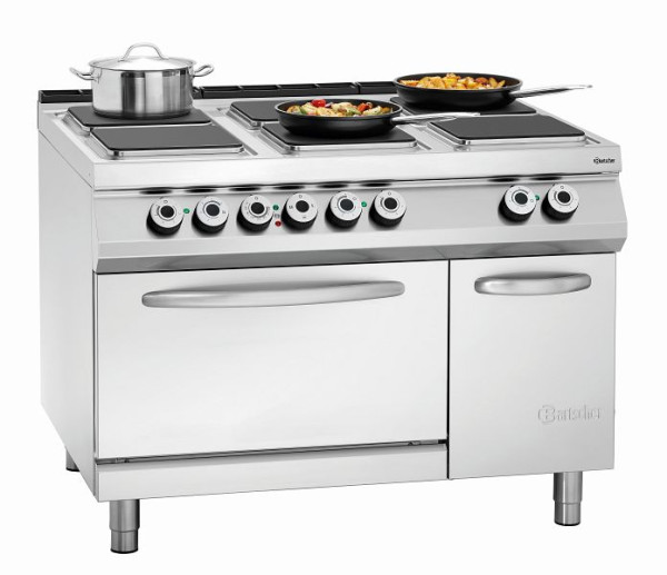 Bartscher Cuisinière électrique 6 plaques, four électrique 2/1GN, armoire neutre, 296217