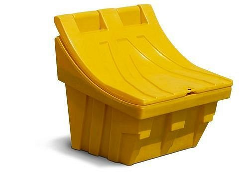 Récipient à sable DENIOS CS 50 en polyéthylène (PE), empilable, volume de 50 litres, jaune, 128-302