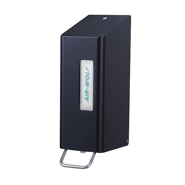 Distributeur de savon mousse Air Wolf pour savon mousse 600 ml, série Omega, H x L x P : 288 x 97 x 142 mm, acier inoxydable à revêtement noir mat, 29-507