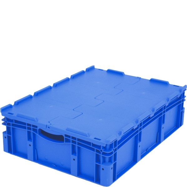 BITO Euro bac gerbable XL couvercle/skid /XLD86221D 800x600x220 bleu, couvercle double fond, C0292-0078