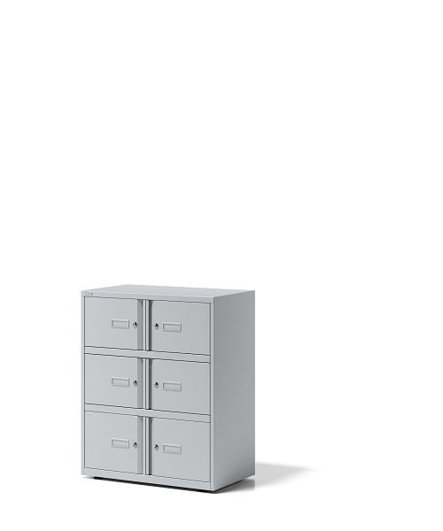 Bisley Office Lodge Essentials, 6 portes : 4x H 267 & 2x H 304 mm, gris clair, YELD0810645