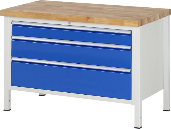 Etabli RAU série 8000 - modèle 8359, L1250 x P700 x H840-1040 mm, base système L1235 x P650 x H800-1000 mm, 03-8359A2-127B4H.11