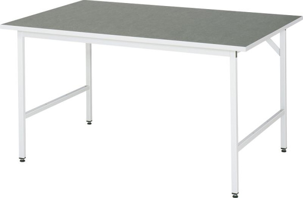 Table de travail RAU série Jerry (3030) - réglable en hauteur, plan de travail avec revêtement linoléum/universel, 1500x800-850x1000 mm, 06-500L10-15.12