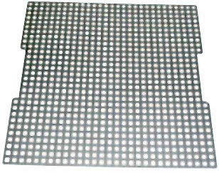 Tôle perforée JUCHHEIM pour bac coupe-feu laboratoire, 450 x 450 mm, inox, 00311