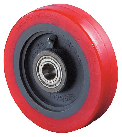 Roulettes BS roue en polyuréthane, largeur de roue 40 mm, roue Ø 100 mm, capacité de charge 290 kg, bande de roulement en polyuréthane coulé 78 Shore A, corps de roue en fonte, roulements à billes, C11.100