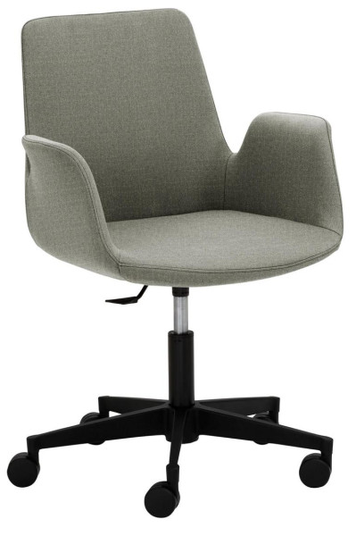 Fauteuil Mayer Sitzmöbel , avec piètement en plastique (ø 61 cm) noir, gris chiné, 2010_03_26654