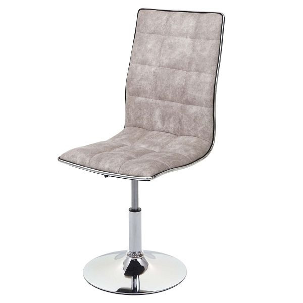 Chaise de salle à manger Mendler HWC-C41, chaise de cuisine, pivotante réglable en hauteur, tissu/textile, gris vintage, 74277