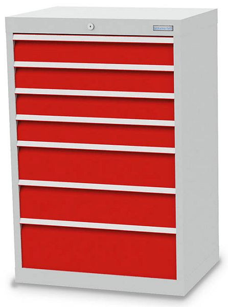 Armoire à tiroirs Bedrunka+Hirth, profondeur 500 mm, R 24-16, 680 x 500 x 1019 mm, 7 x tiroirs (4x 100VA, 2x 150VA, 1x 200VA), capacité de charge 50 kg, 60.421