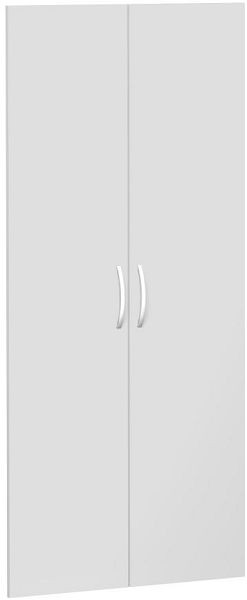 geramöbel jeu de portes battantes pour une largeur d'armoire de 800 mm, y compris amortisseur de porte, non verrouillable, 5 hauteurs de dossier, gris clair, S-385700-L