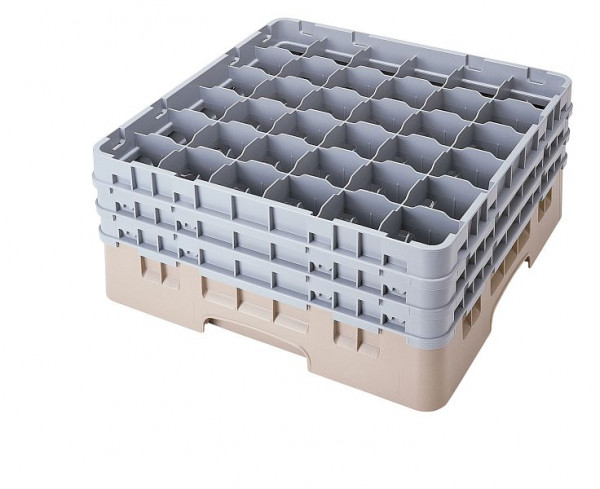 Panier de lavage Cambro 36 compartiments Camrack® 19,6 cm beige, paquet de 3, 36S738184