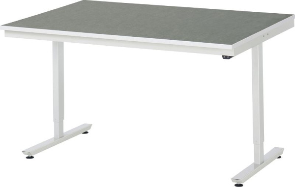 Table de travail RAU série adlatus 150 (réglable électriquement en hauteur), plan de travail avec revêtement linoléum/universel, 1500x720-1120x1000 mm, 08-AT-150-100-L