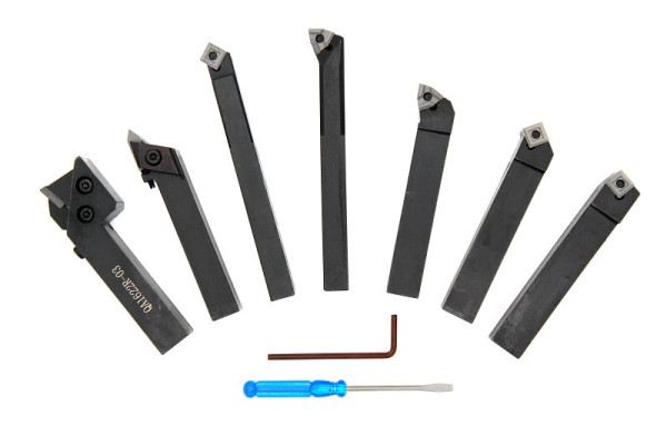 Jeu d'outils de tournage à plaquettes amovibles ELMAG, 7 pièces, 16 x 16 mm, 88067