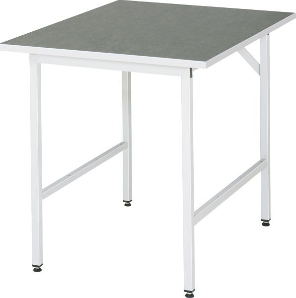 Table de travail RAU série Jerry (3030) - réglable en hauteur, plan de travail avec revêtement linoléum/universel, 750x800-850x1000 mm, 06-500L10-07.12