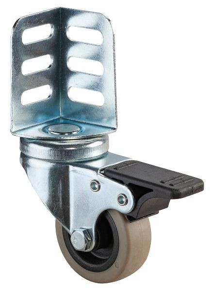 Galet d'angle BS rollers avec frein, roue TPR, palier lisse, lot de 8, F27.050.SO