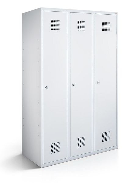 Casier KEMMLIT 3 compartiments 30cm avec fond fermé, gris clair 7035, loquet rotatif, 251305