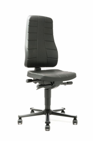 bimos All-In-One Highline avec roues et mousse PU noir, hauteur d'assise 450-600 mm, 9643-2000