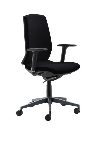 Chaise pivotante Mayer Sitzmöbel , dossier réglable en hauteur sur 7 positions, mécanisme synchrone, accoudoirs réglables en hauteur, noir, 2470_AV_26397