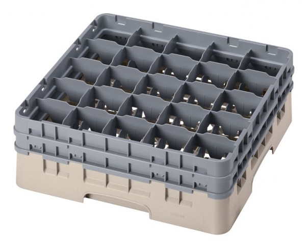 Panier de lavage Cambro 25 compartiments Camrack® 13,3 cm beige, lot de 4, 25S434184
