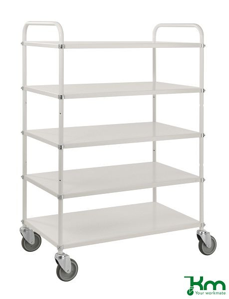 Kongamek Light Shelf Chariot 4 Roulettes Pivotantes Blanc 5 Clayettes KM4124