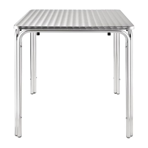 Table bistro Bolero carrée inox 4 pieds 70cm, U505