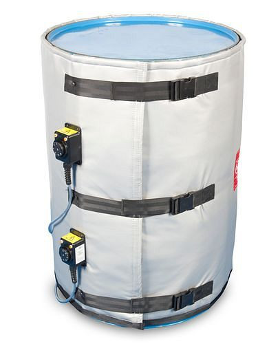 Chemise chauffante DENIOS pour fûts de 200 litres, thermostat 0 - 160°C, 1800 - 1950 mm, 2060 watts, 280-729