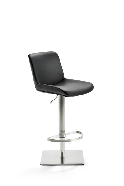 Mayer Sitzmöbel , structure en acier inoxydable, coque d'assise rembourrée, hauteur d'assise 54 - 79 cm, noir, 1287_04_81007