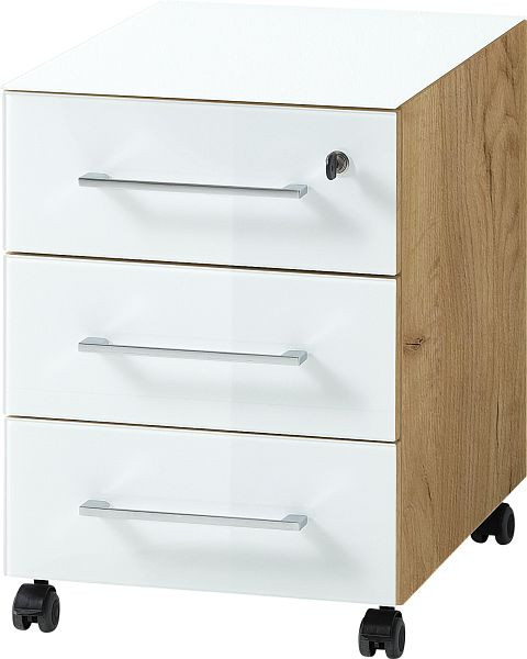 GERMANIA GW-MONTERIA conteneur mobile 4201 verre blanc/imitation chêne de Navarre, 4201-242