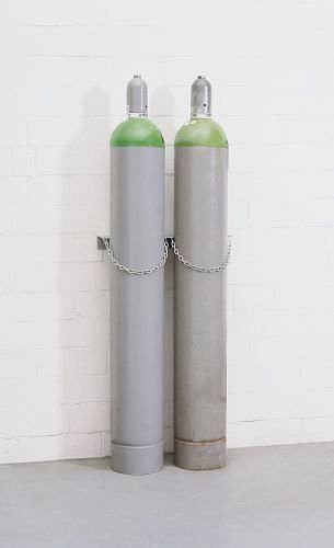 Support mural pour bouteille de gaz DENIOS WH 230-S, acier galvanisé, pour 2 bouteilles (Ø 230 mm), 115-878