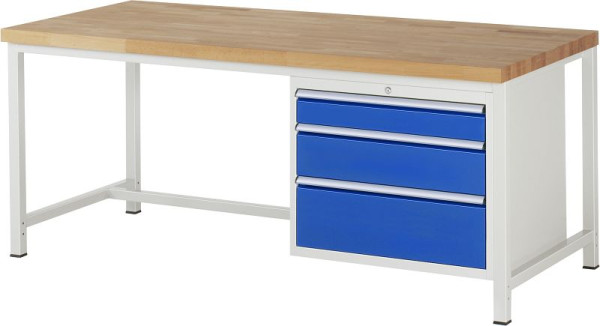 Etabli RAU série 8000 - modèle 8259, L2000 x P900 x H840-1040 mm, base système L1995 x P850 x H800-1000 mm, 03-8259A1-209B4H.11