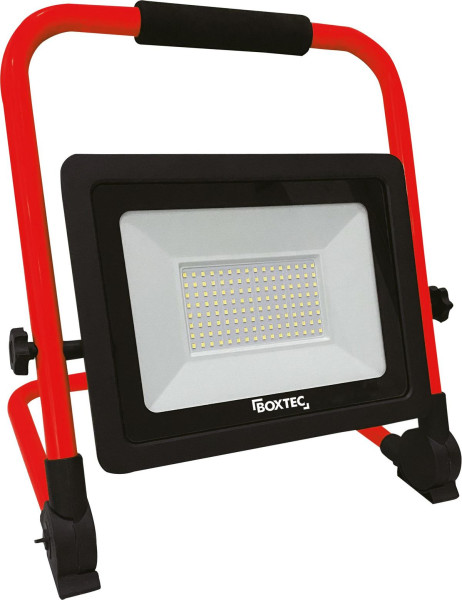 BOXTEC Lampe de travail LED, projecteur de chantier, réglable, pliable, 100 W, 8 000 lm, 6 500 K, IP65, câble en caoutchouc robuste de 3 m, 48006