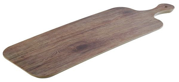 Plateau APS -OAK-, 48 x 20 cm, hauteur : 1,5 cm, mélamine, aspect chêne, surface texturée, poignée : 13 cm, 84179