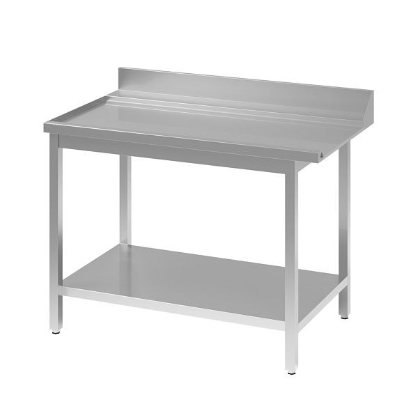 Table d'égouttage Vaiotec TOPLINE 700, avec dosseret, côté montage gauche L : 1200 mm, 11539