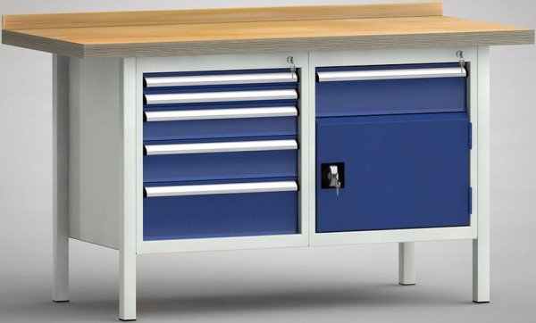 Etabli standard KLW - 1500 x 700 x 840 mm L x P x H, WS177N-1500M40-E1652