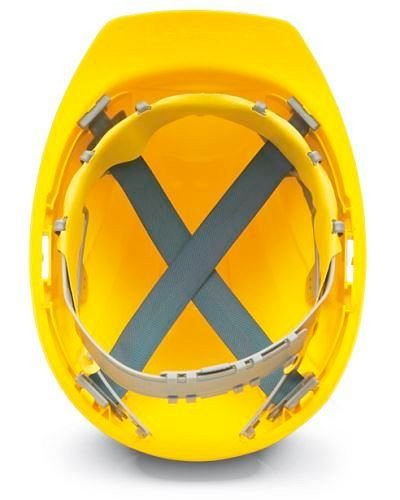 Casque de chantier Schuberth avec ceinture à 4 points, selon DIN-EN 397, jaune, 116-353